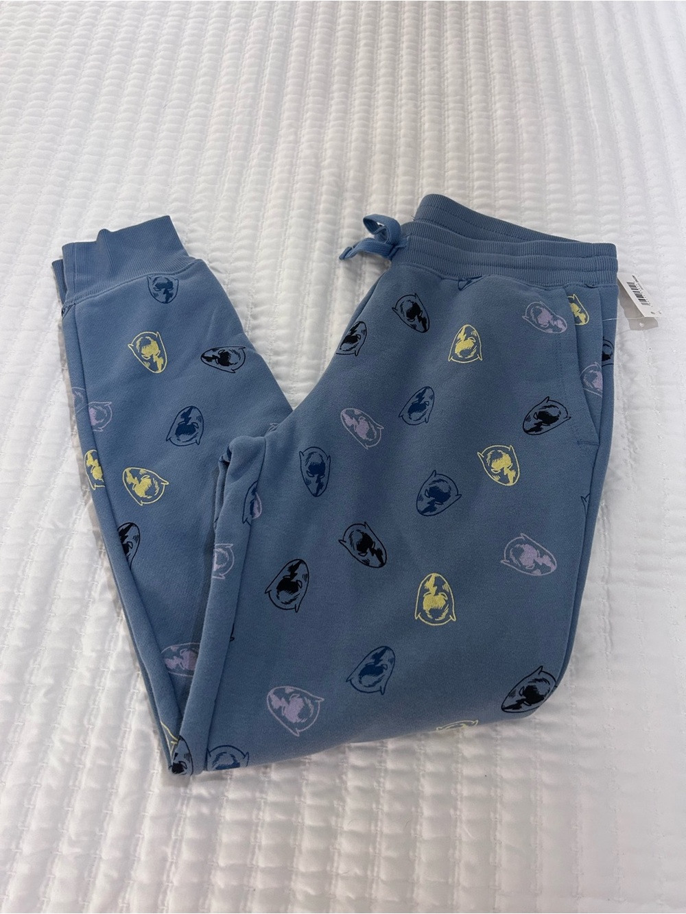 Marvel Blue Kids Joggers with Multicolor Shield Motif. Size XS. NWT